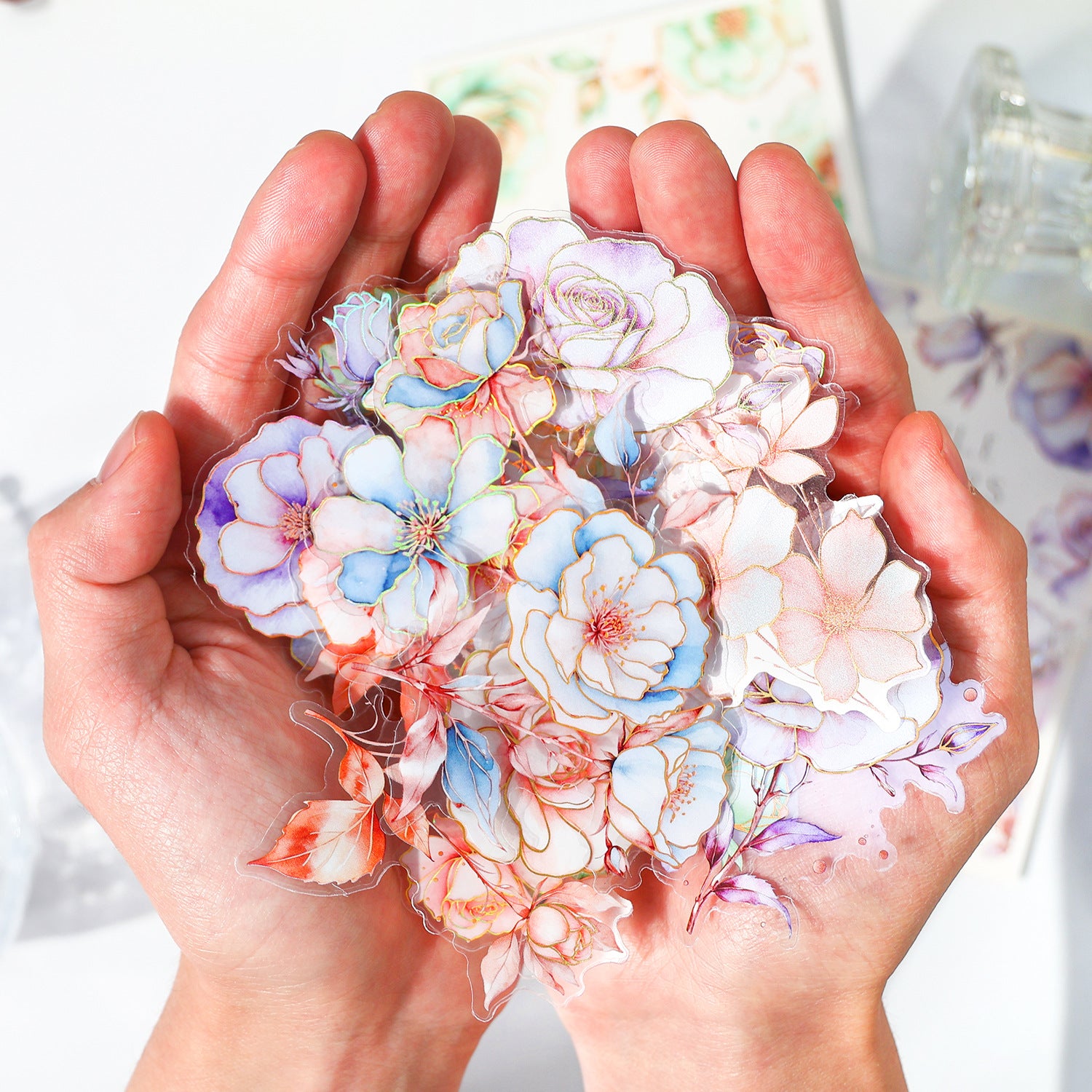 0414 Romantic Flower Series PET Sticker -20Pcs each pack