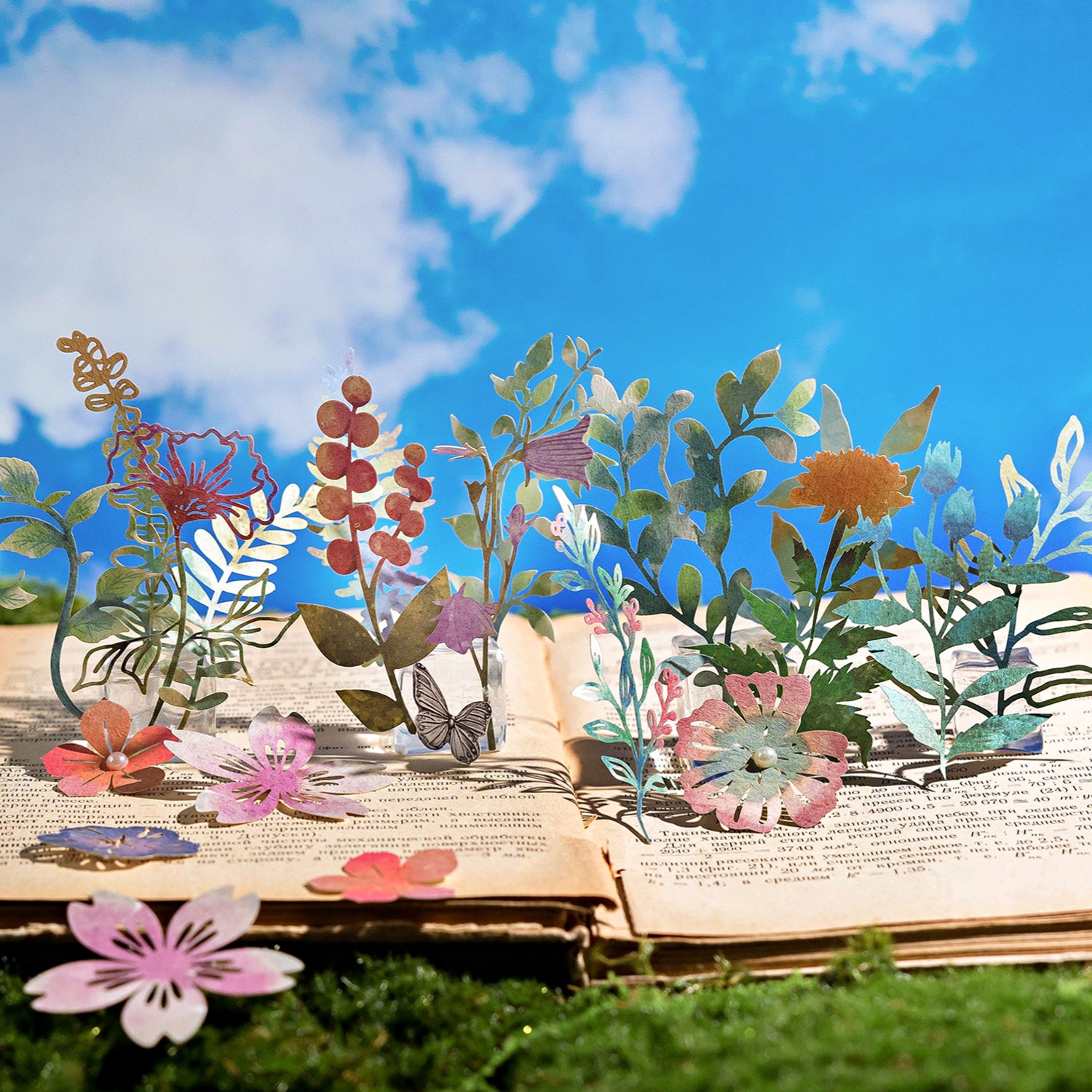 0626 Vintage plant die cut paper -10Pcs each pack