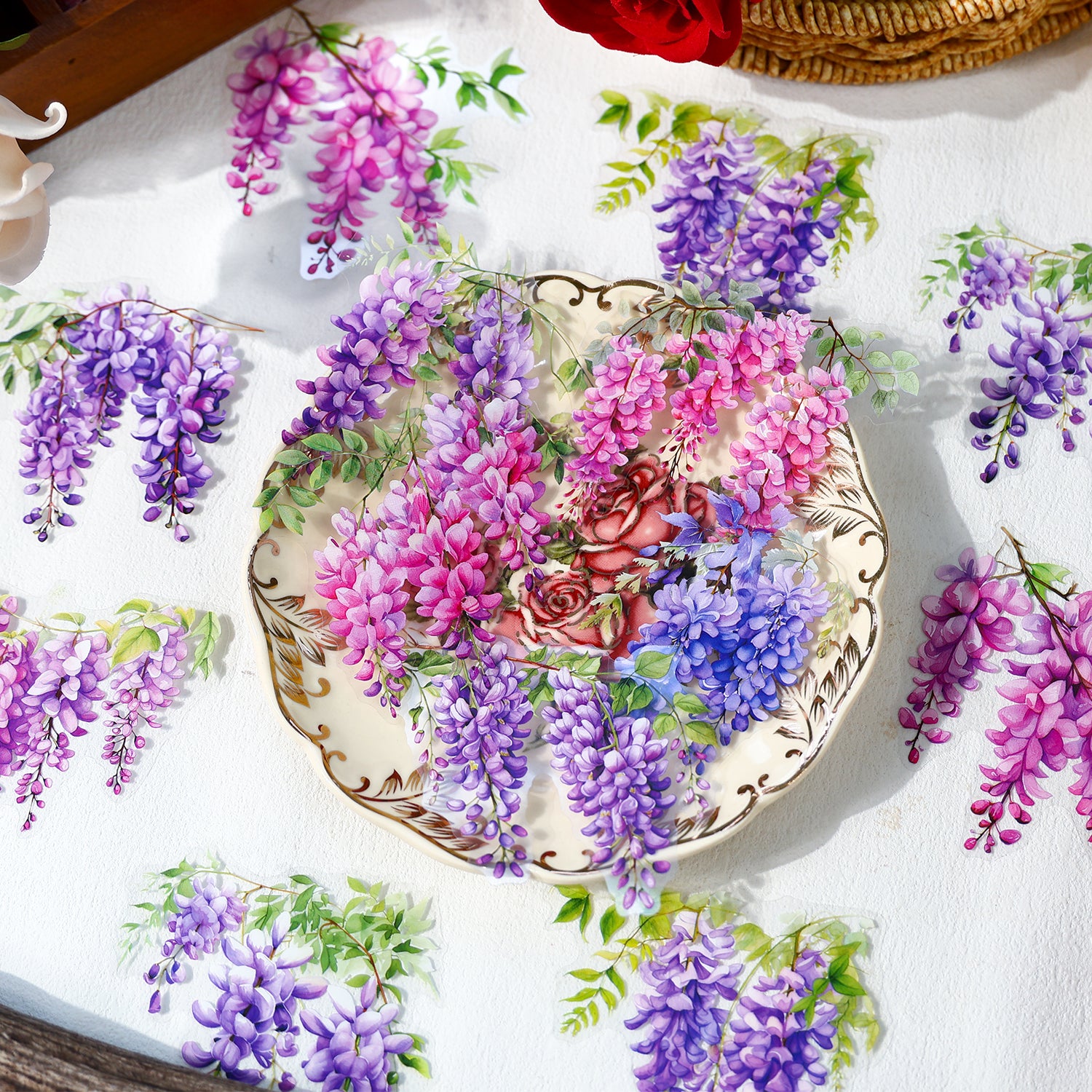 0520 Vine flowers PET Sticker -20Pcs each pack