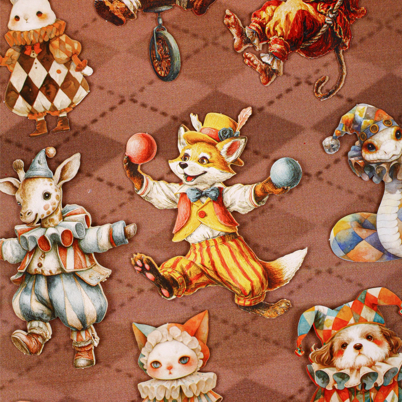 Circus card stocksticker -16Pcs each pack