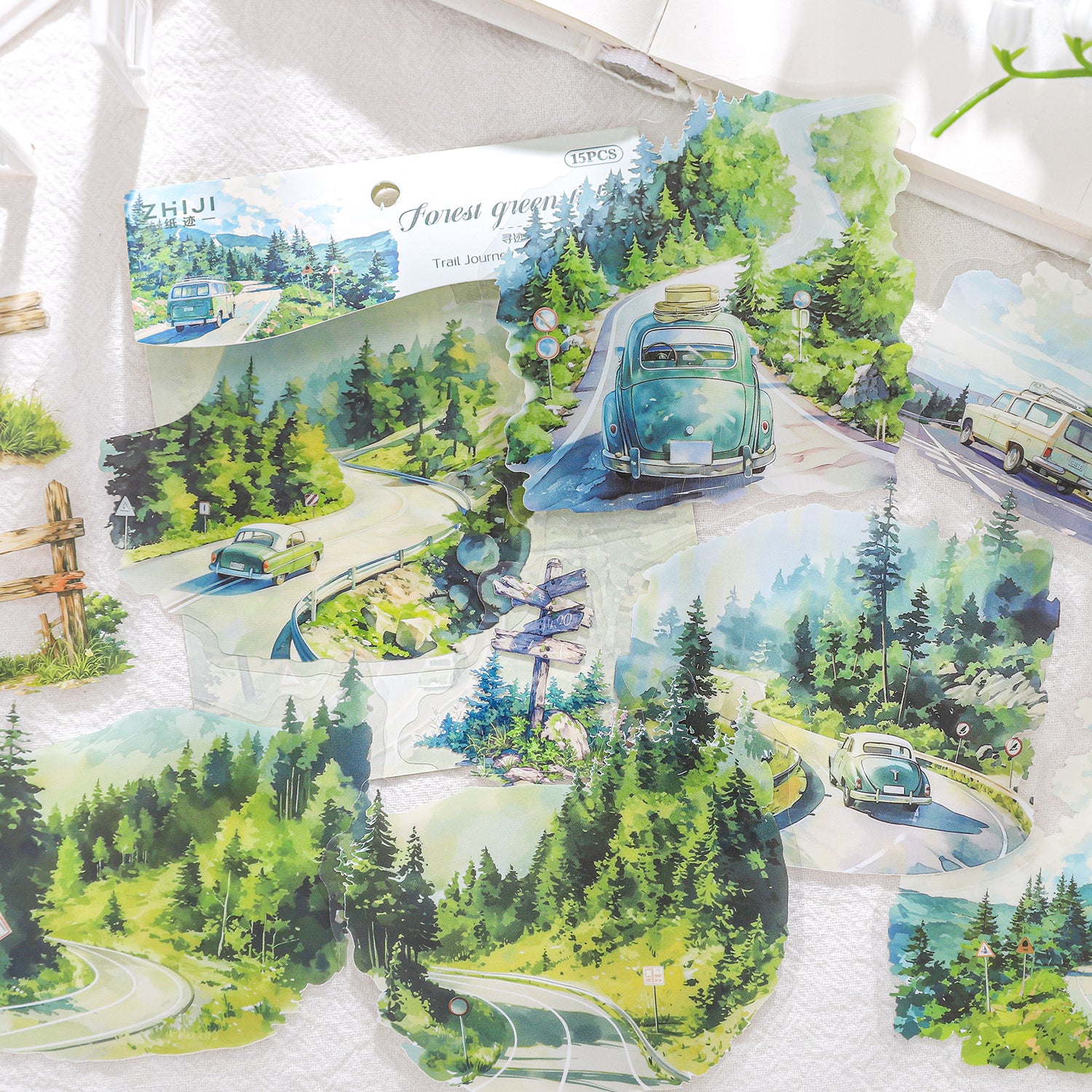 0404 Journey Series PET Sticker -15Pcs each pack