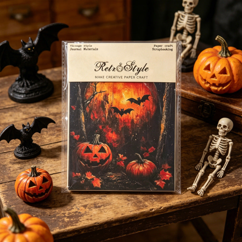 Vintage Halloween Cardstock (14.4 × 10.5 cm) -16Pcs each pack