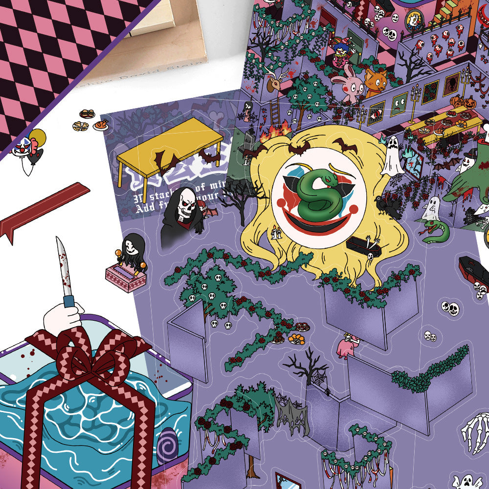 The Slaughter Castle of the Noble Princess scene stickers (1 White Card & 4 PET stickers)