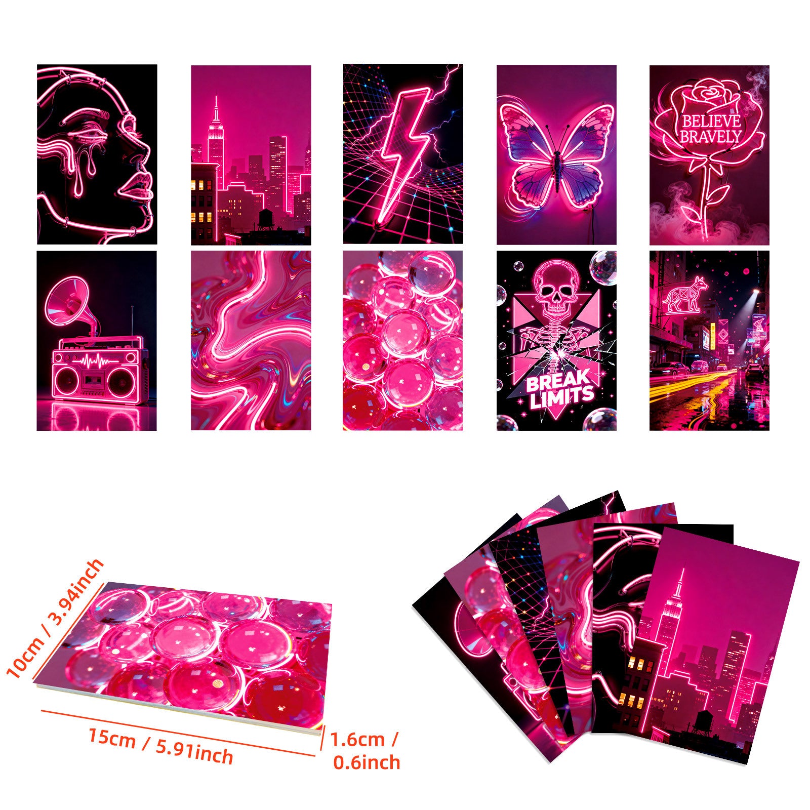 Pink Cardstock 10pcs (3.94 × 5.91 inch)