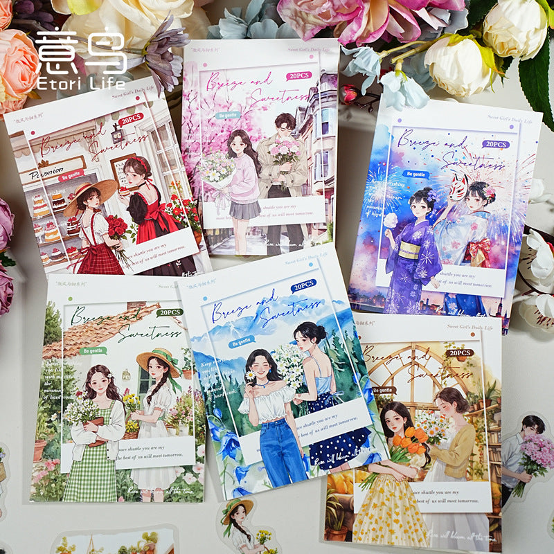 0403 Breeze and sweetness Series PET Sticker-20Pcs each pack