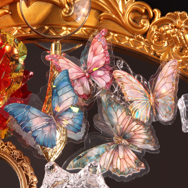 1011 Laser Gold Butterfly PET sticker -20Pcs each pack