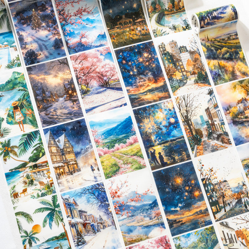 0410 Weekly Travel Program Series Washi tape -8CM*2M