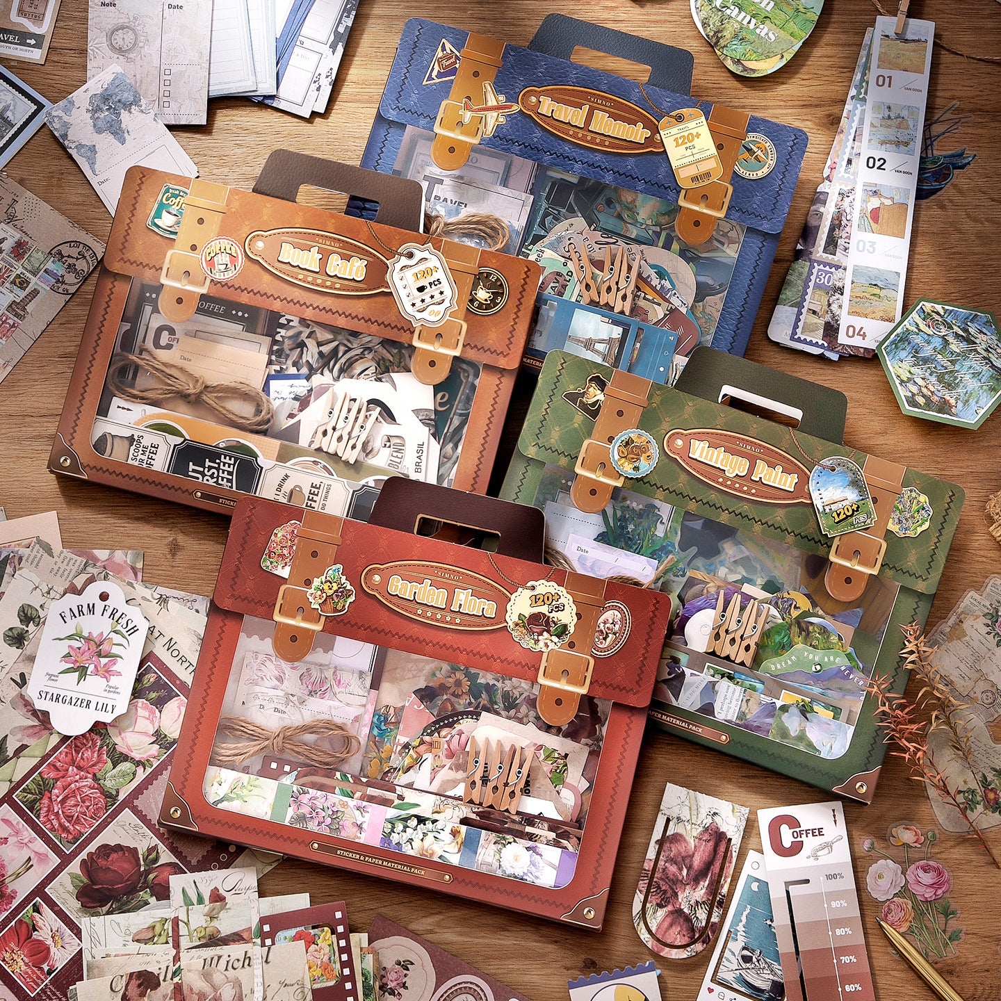 Vintage Portable Diary Mixed pack -120Pcs each pack