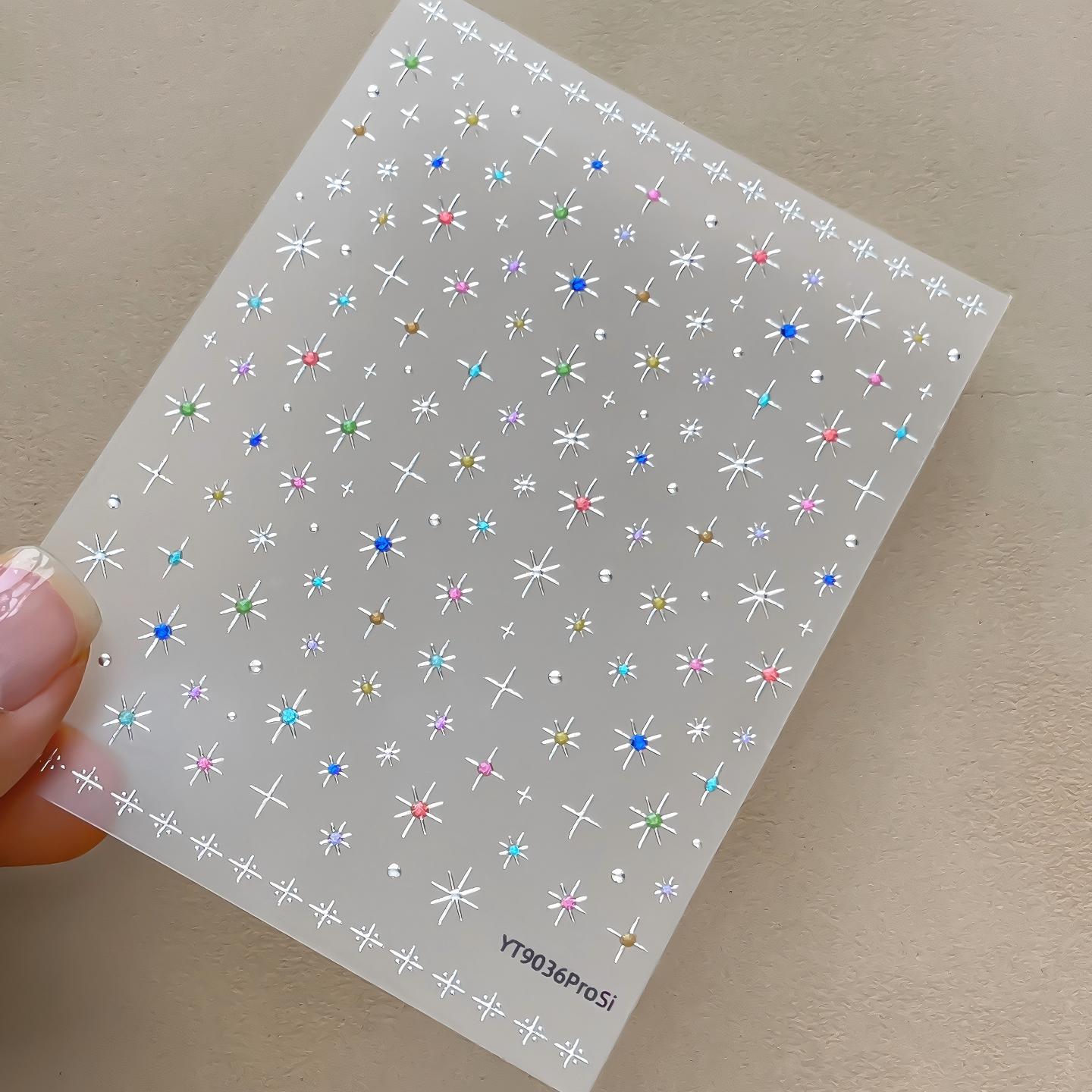 M331- Colorful Starbursts Embossed Mini sticker 1 Pcs