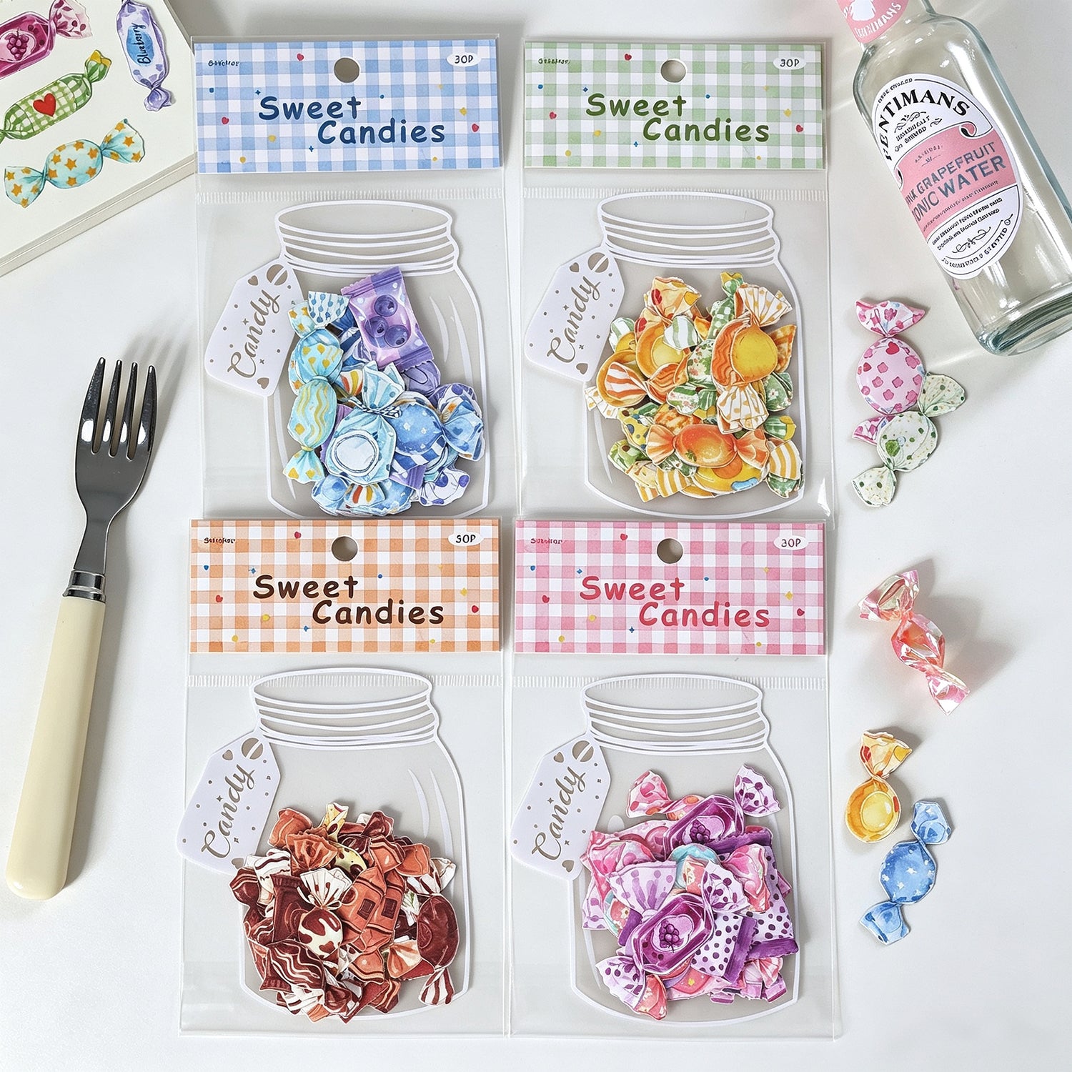 Sweet Candies Washi Stickers -30Pcs each