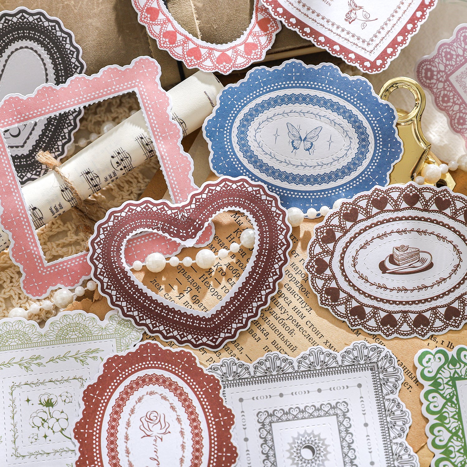 0315 Lace Story Collection Series Sticker -20Pcs each pack