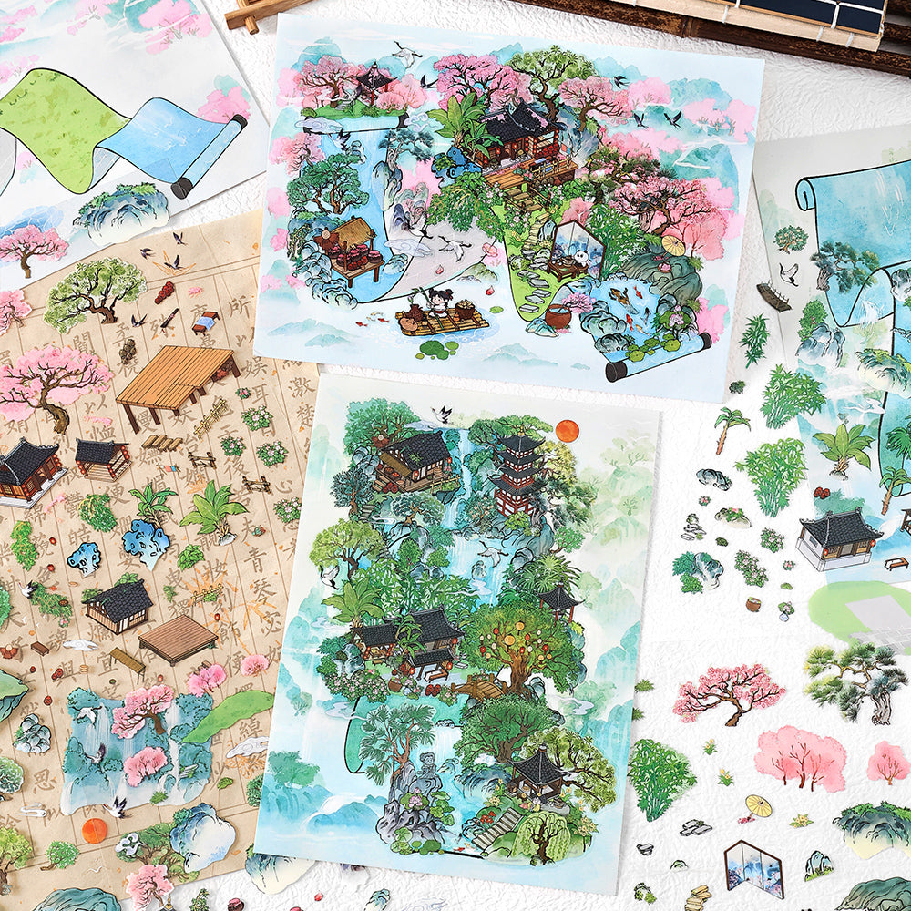 0314 Books in the Mountains Series Stickers -4Pcs each pack