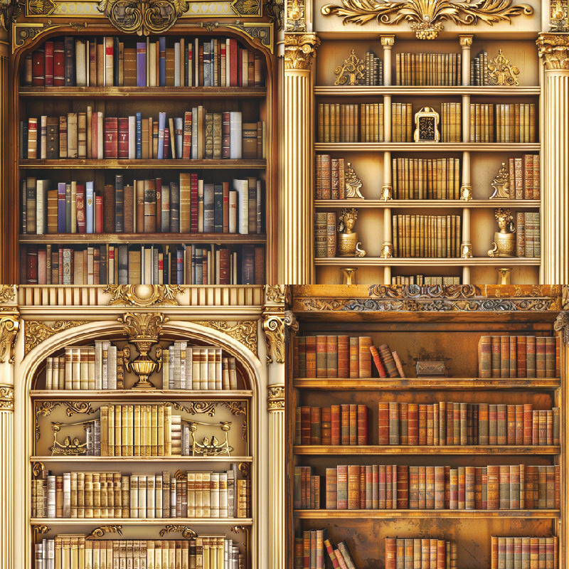 0516 Library cabinet background paper 23007A -24Pcs each pack