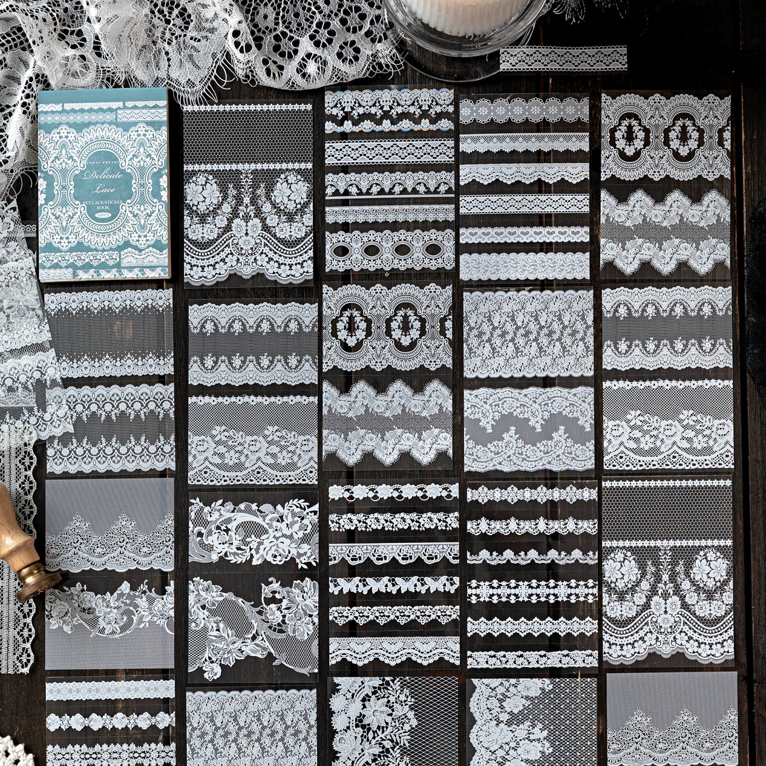 Lace PET sticker book -30Pcs each pack