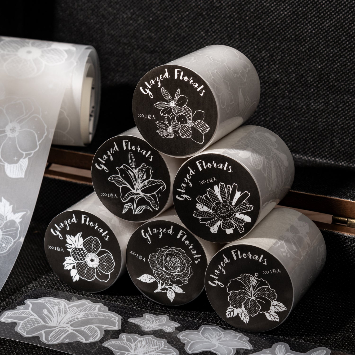 Glazed Floral Vellum paper Tape (5cm x 2m)