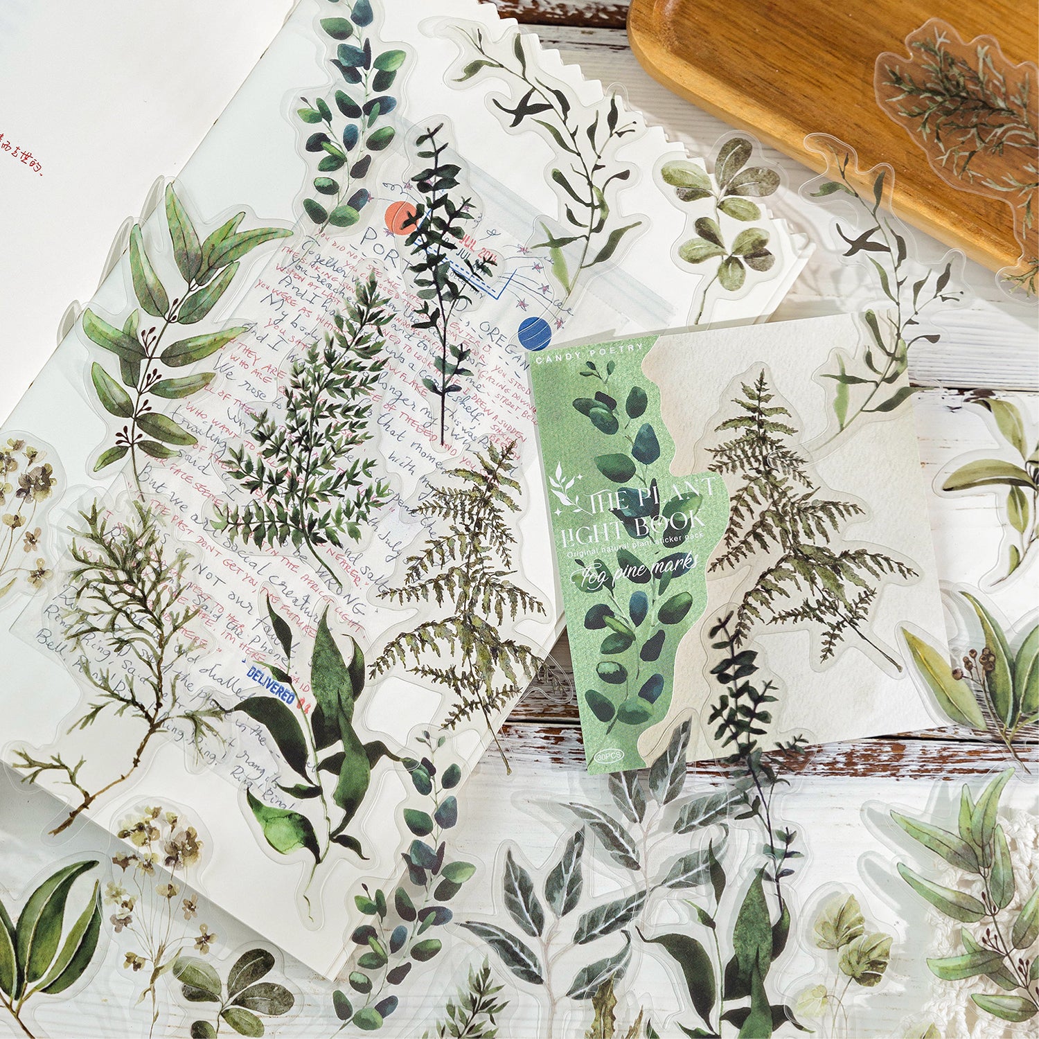 0719 Natural plants PET sticker -30Pcs each pack