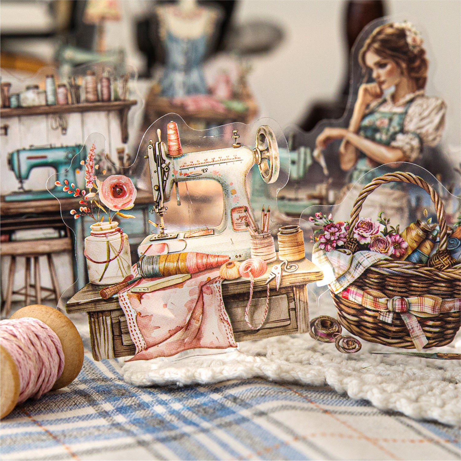 0425 Home Life Illustrated Series Sticker-40Pcs each pack