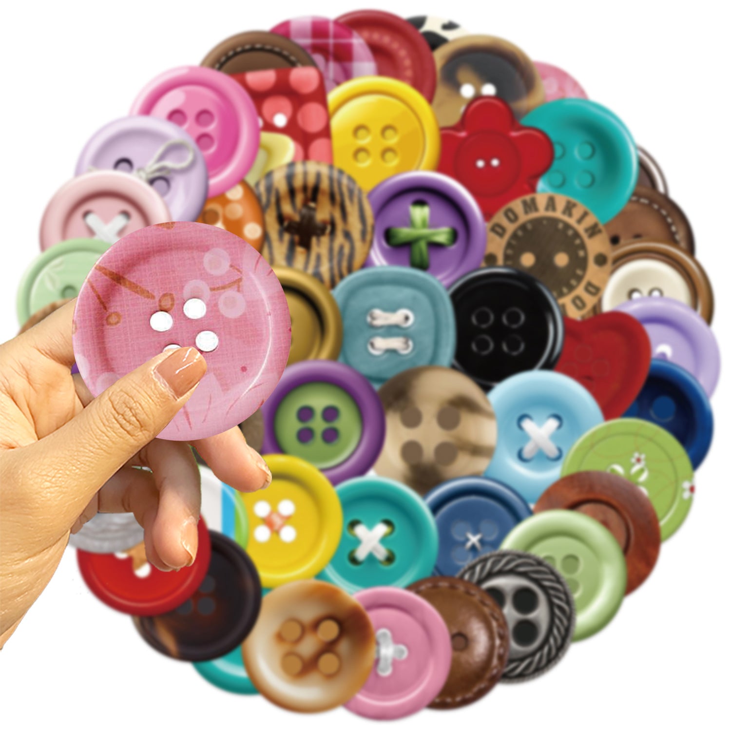 0706 50 Buttons PVC sticker