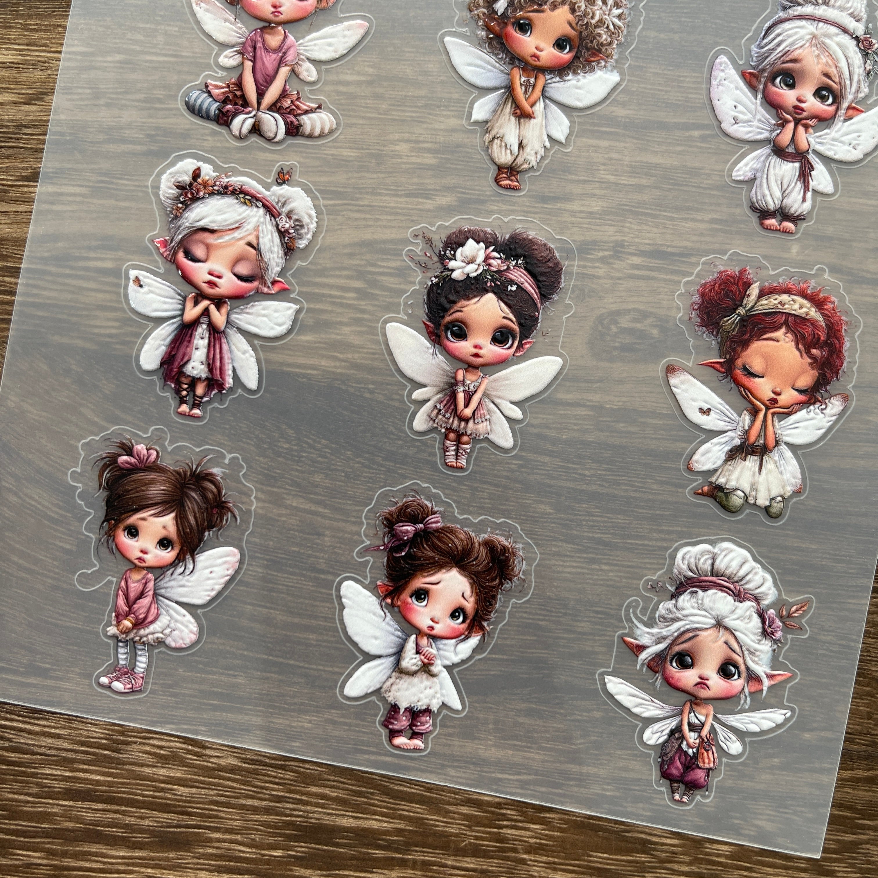 3D Big-eyed elf PET Stickers 1pcs