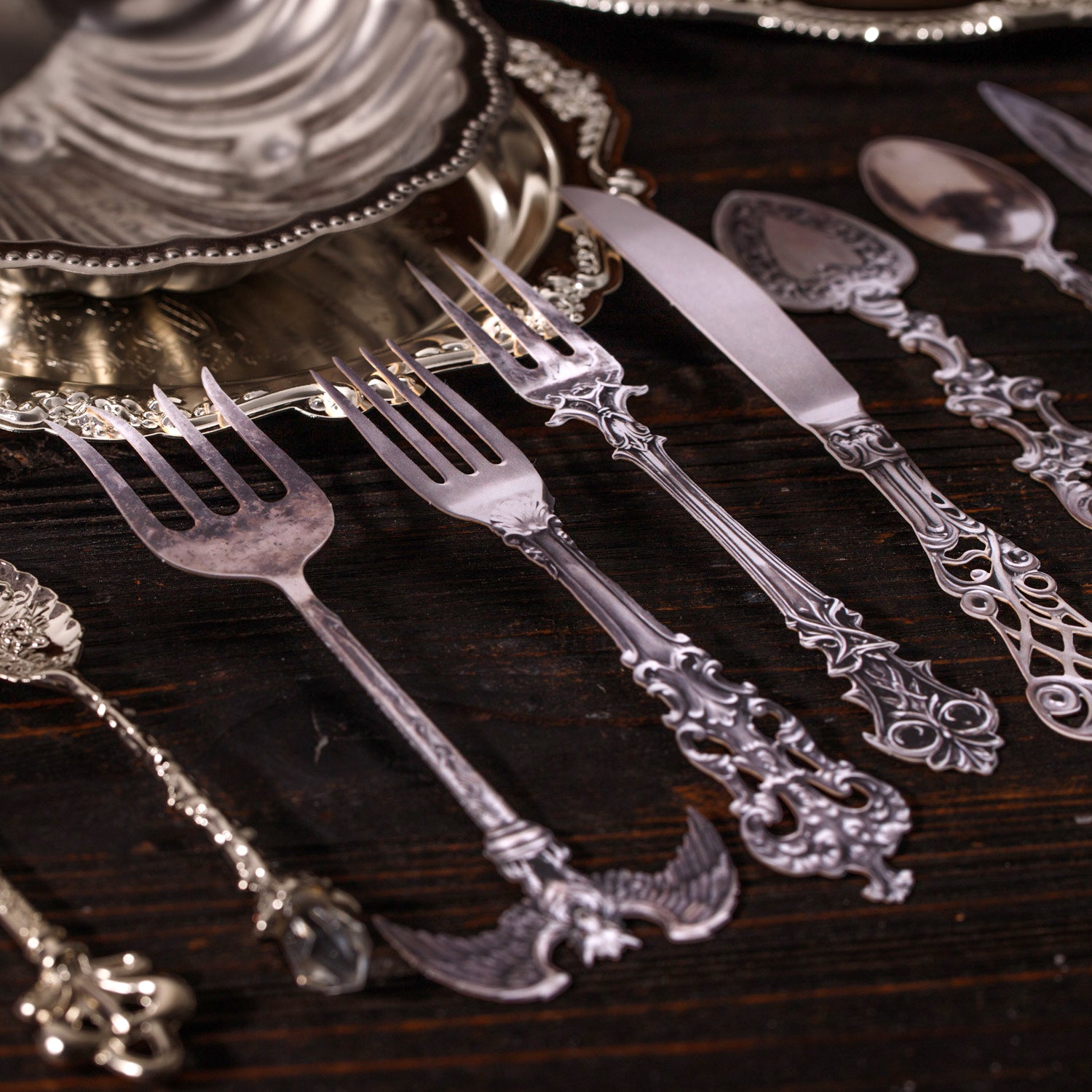 Classical tableware cardstock sticker -10Pcs each pack