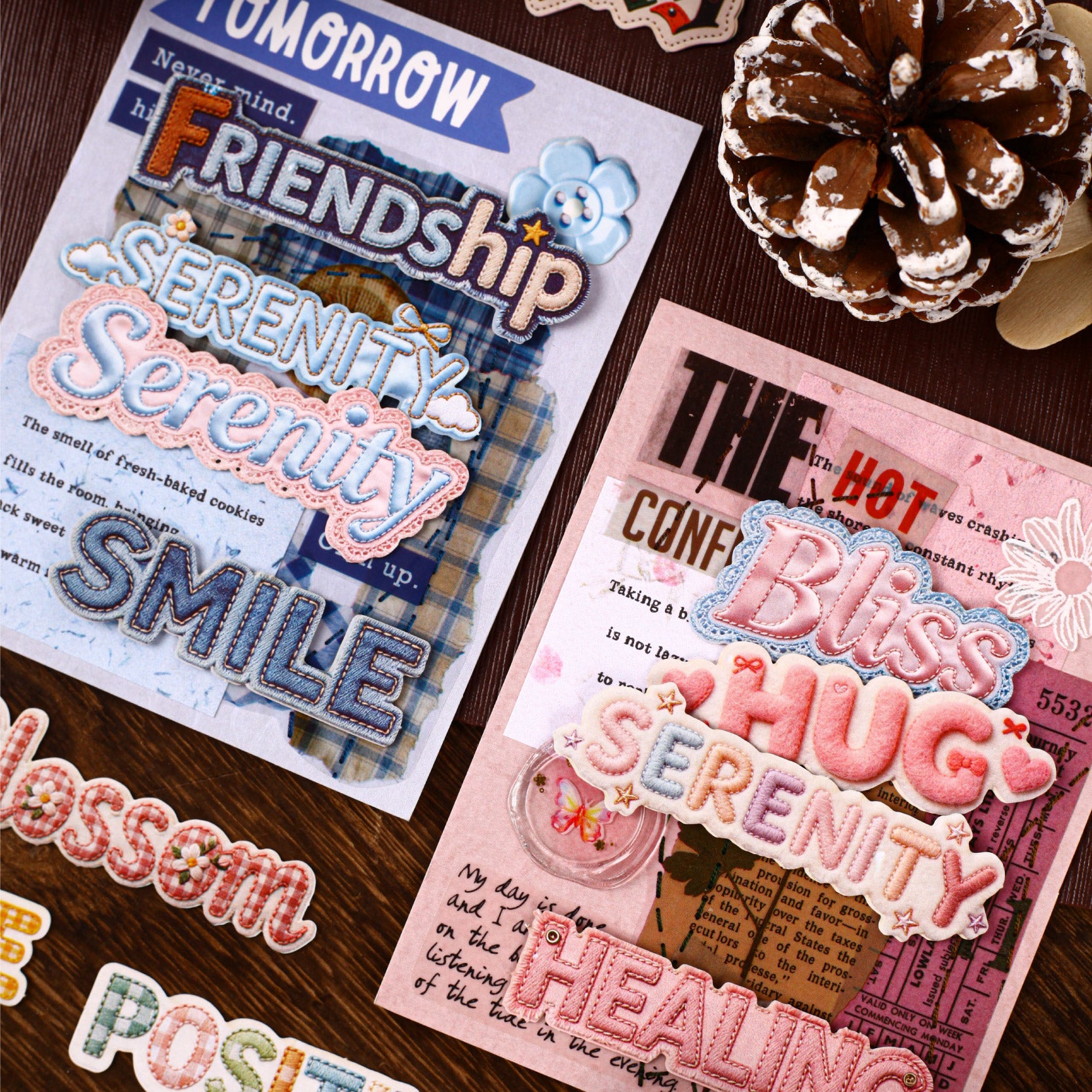 Stitch Words Cardstock Sticker -10Pcs each pack