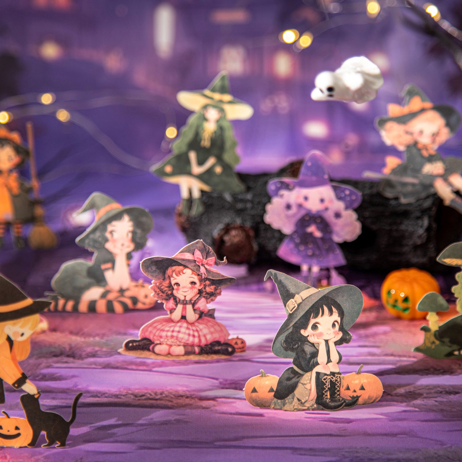 0807 Little witch Solid Sticker -15Pcs each pack