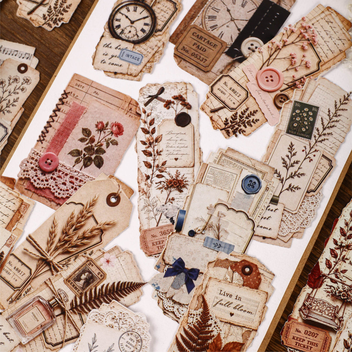 Vintage Film Collection Coated Paper Stickers -16Pcs each pack