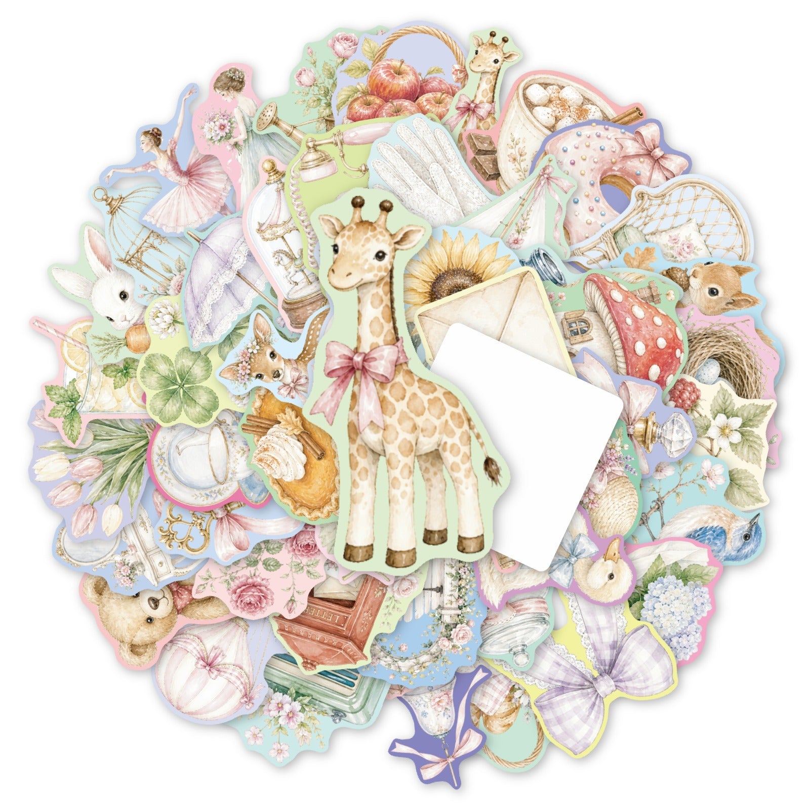 50 Secret Garden Solid Sticker With Colourful Border