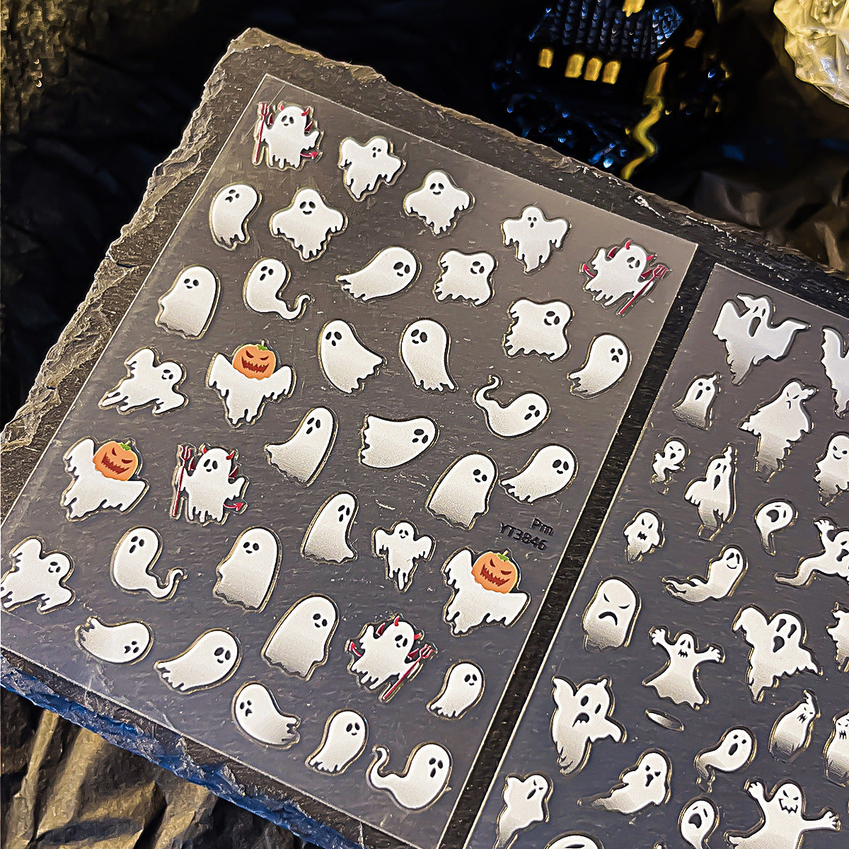 0922 M223- Halloween ghost Flat Mini sticker 1 Pcs