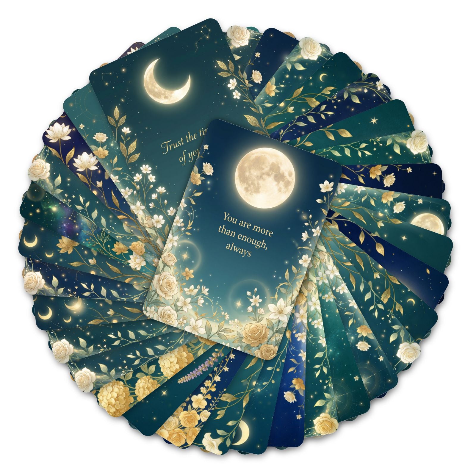 Moon & Flowers Cardstock 36pcs (2.36 × 3.5 inch)