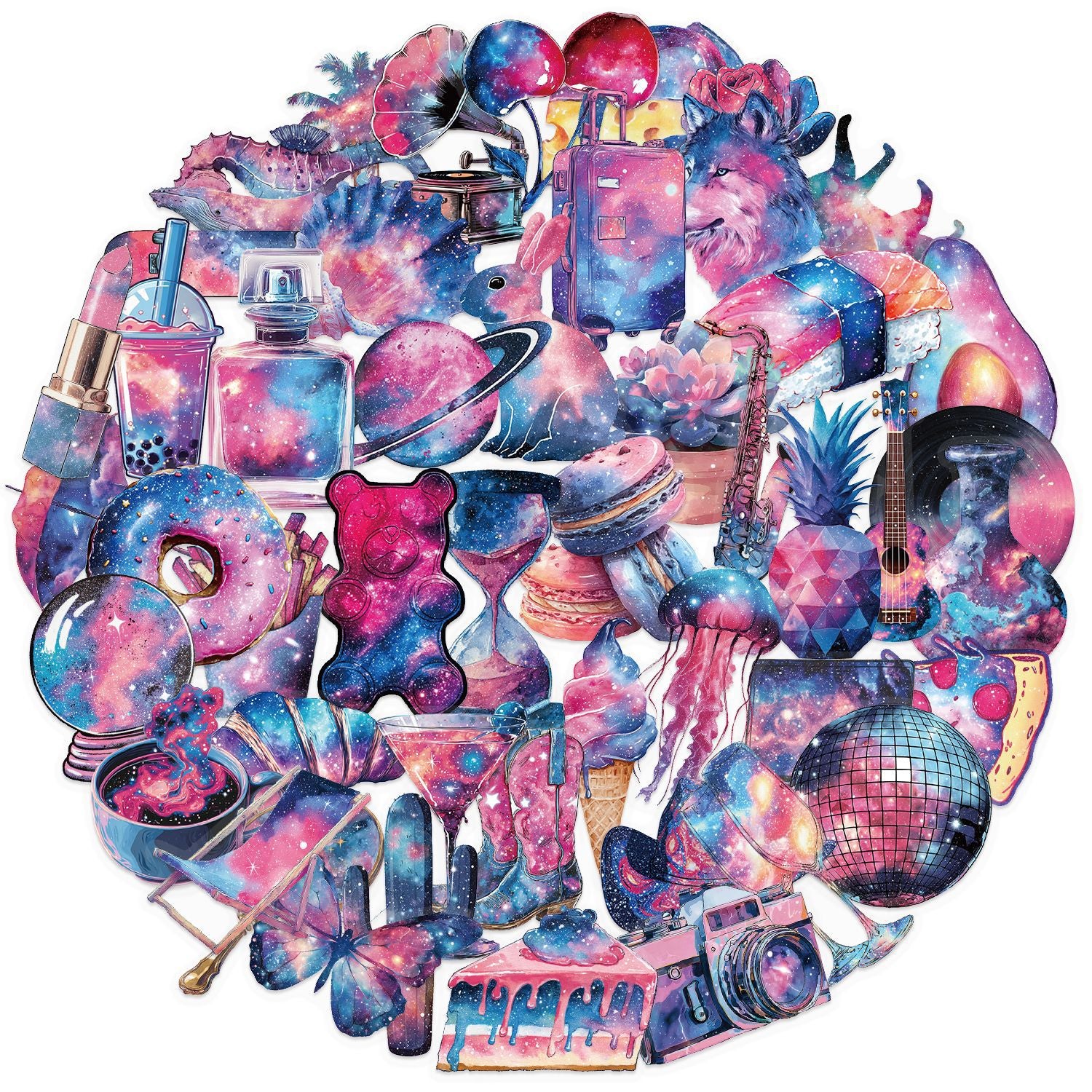 50 Starry sky items PET sticker
