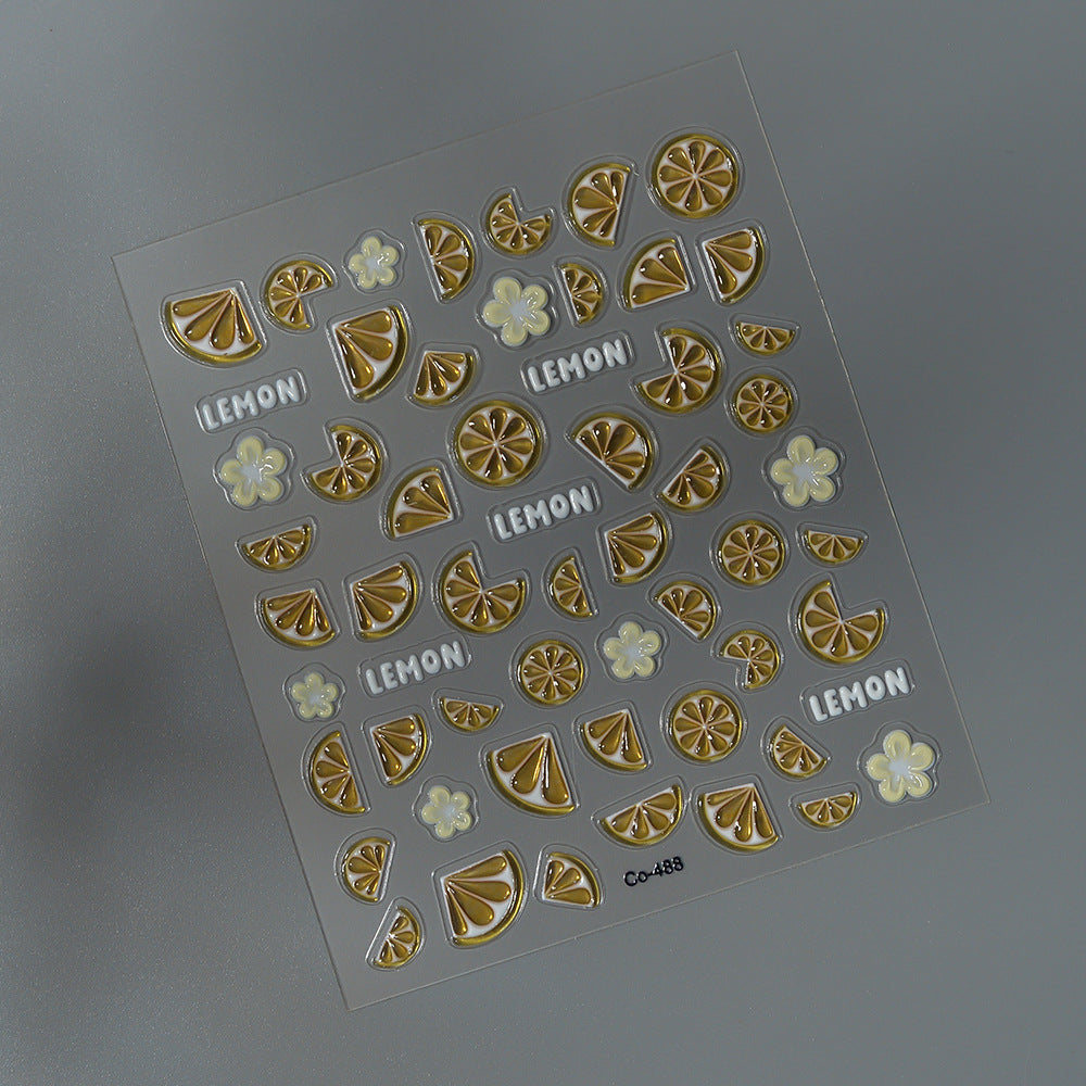 1027 M252- Lemon Embossed Mini sticker 1 Pcs