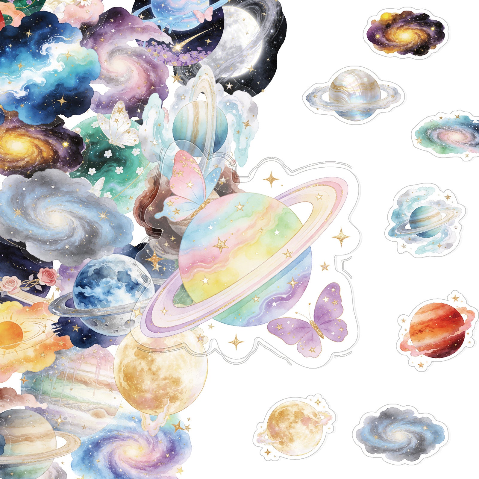 50 Dreamy Galaxy Starry Sky PET Sticker