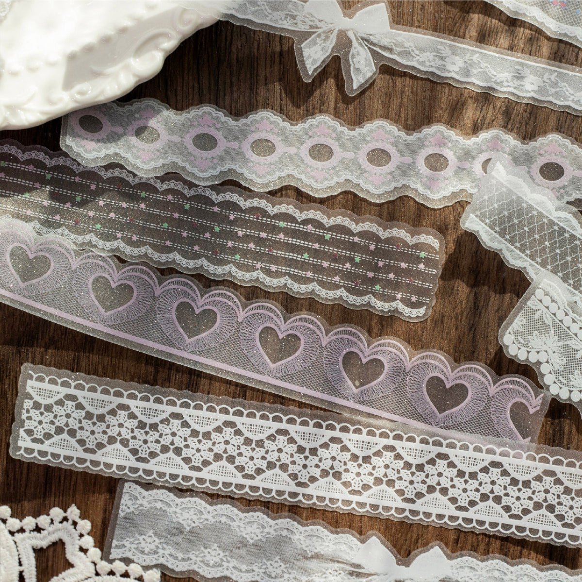 Lace Flakes PET Stickers -20Pcs each pack