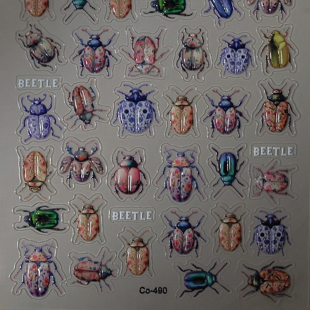 1025 M251- Beetle Embossed Mini sticker 1 Pcs