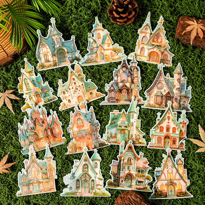 0603 Romantic cabin cardstock sticker -15Pcs each pack