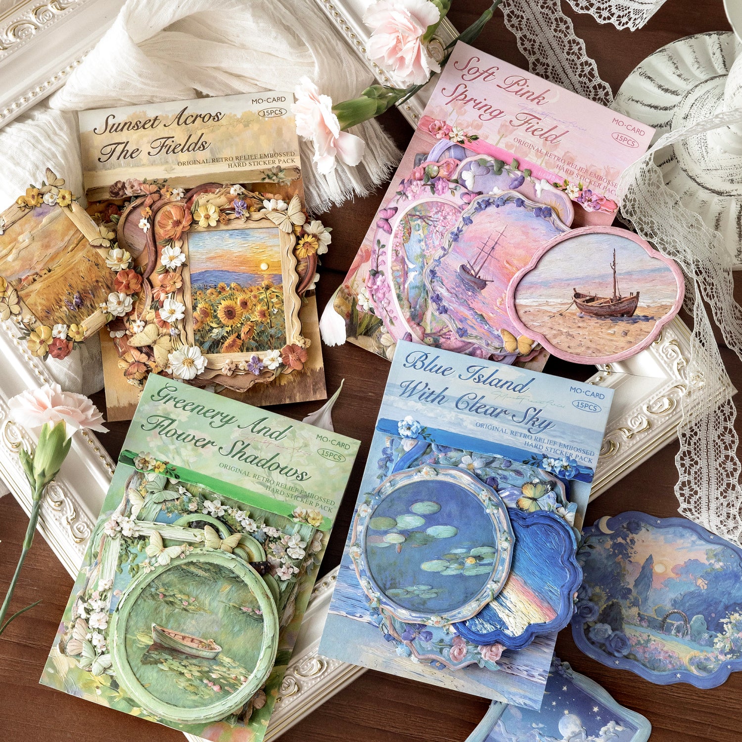 Monet Frame Cardstock Stickers -15Pcs each pack