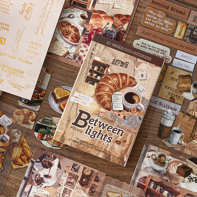 Vintage Between Lights Sticker Book (PET & Paper) -30Pcs each pack