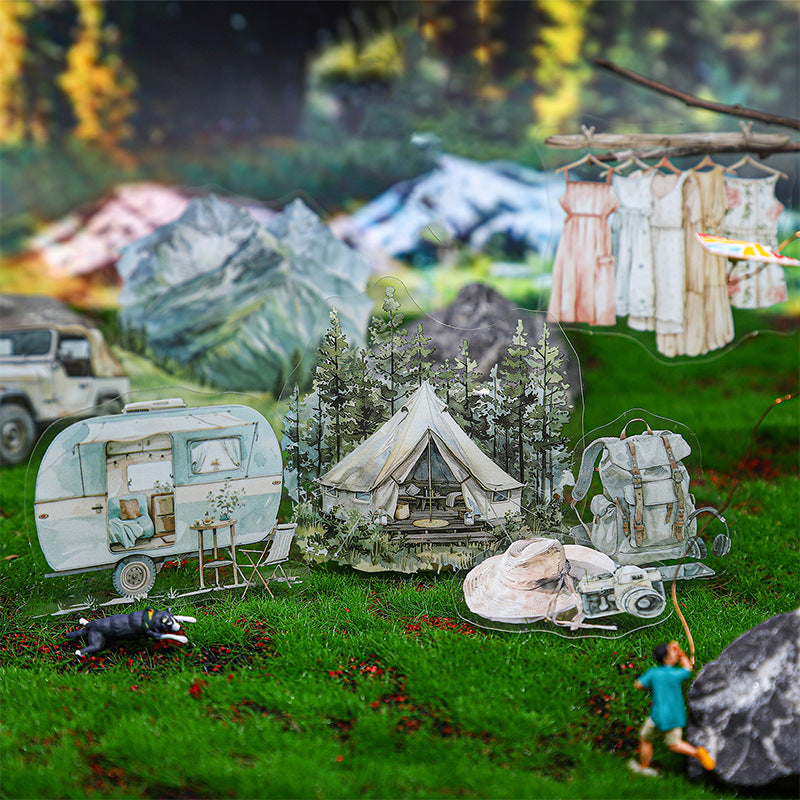 0506 Holiday Outing PET Stickers -30Pcs each pack