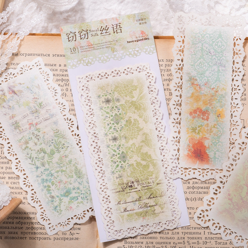 Vintage die cut Lace Paper -10Pcs each pack