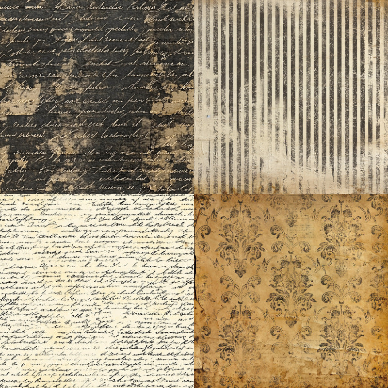 1115 Vintage script background paper R2589 -24Pcs each pack