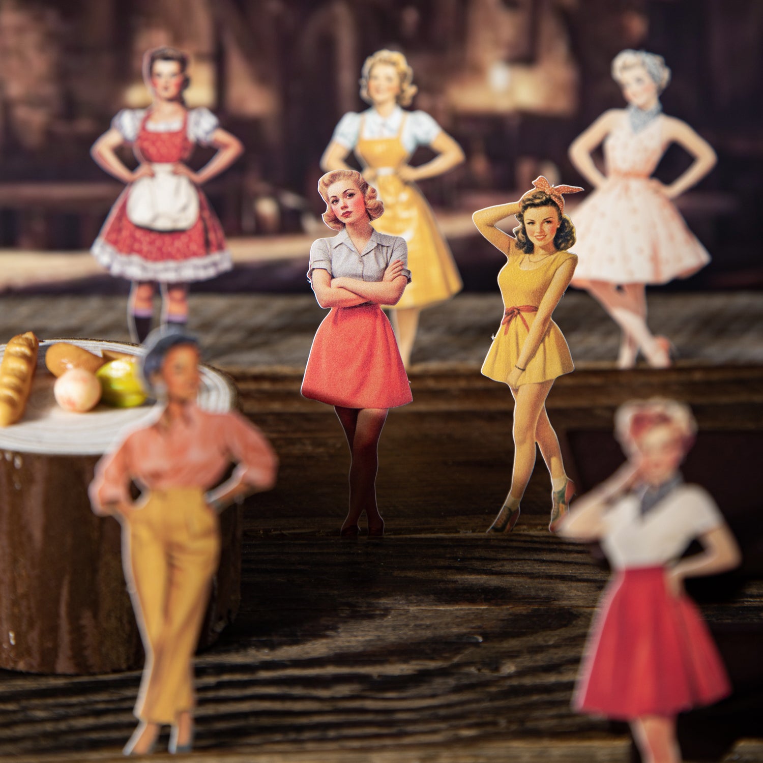 0722 Vintage girls Solid sticker -25Pcs each pack