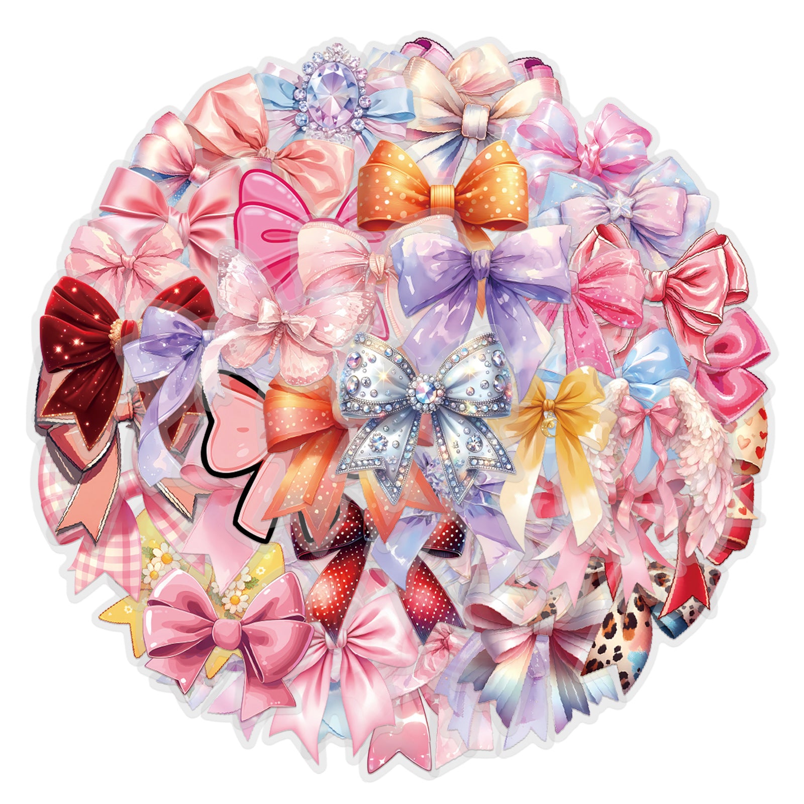 60 Bow PET Sticker