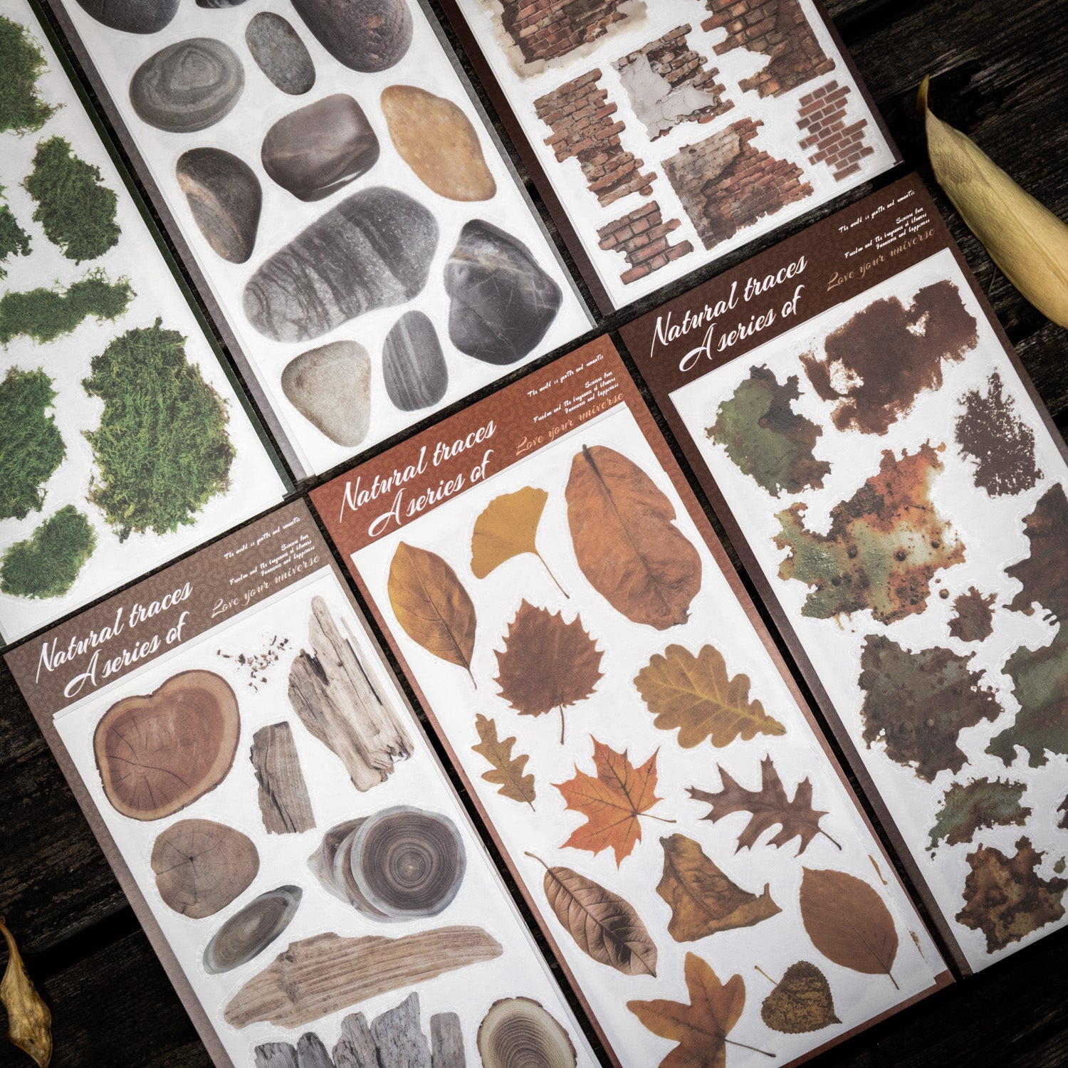Natural traces transfer, rub on sticker-2Pcs each pack