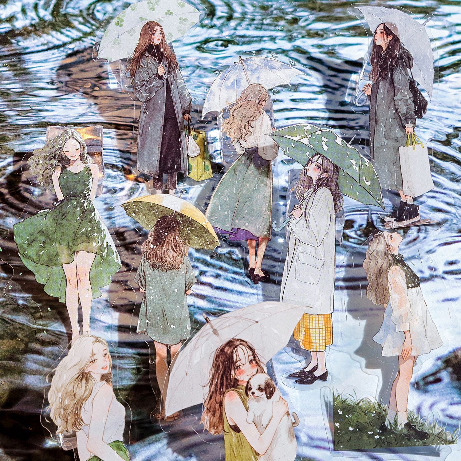 0327 Rain Overture Series Sticker -30Pcs each pack