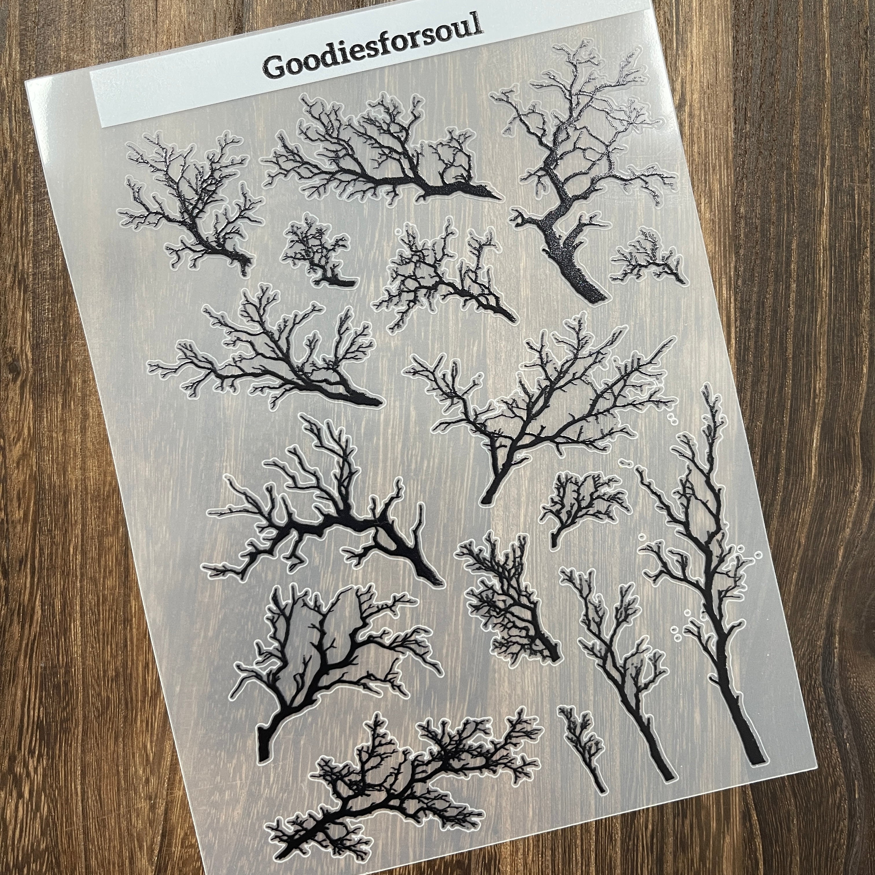 A5 Black tree branch PET sticker