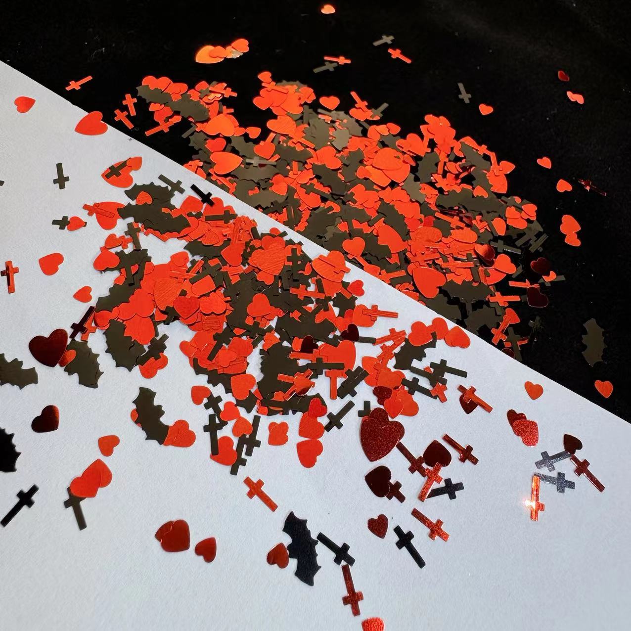 Dark Hearts, Crosses & Bats Sequins (10g)