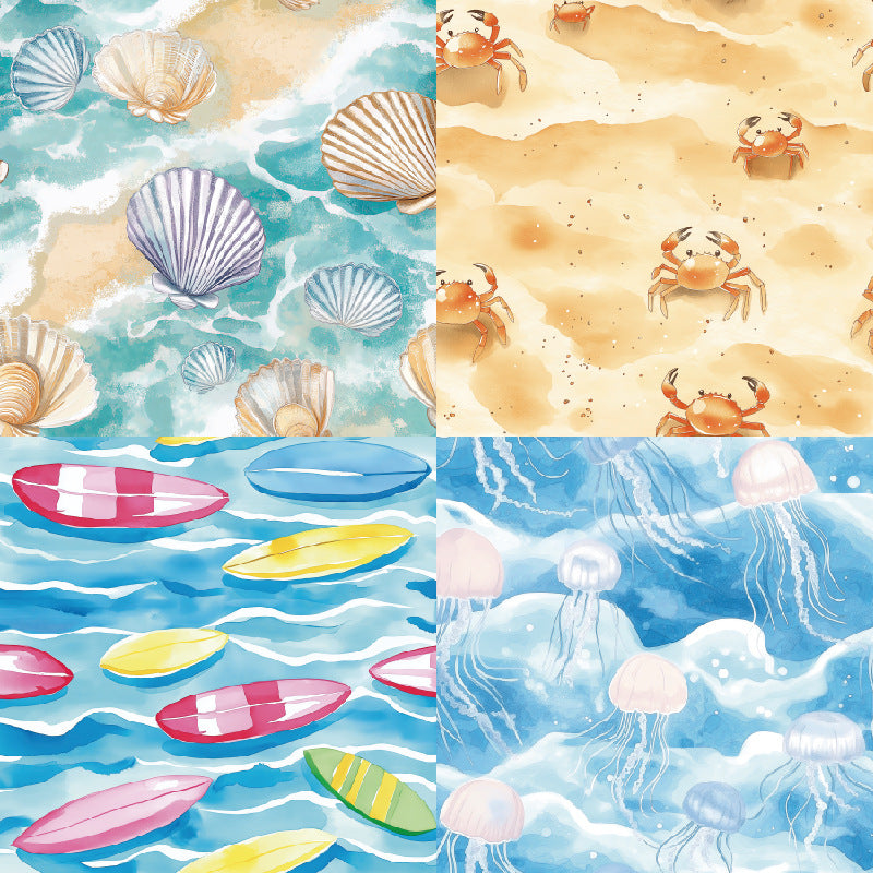 0508 Beach background paper R2538 -24Pcs each pack