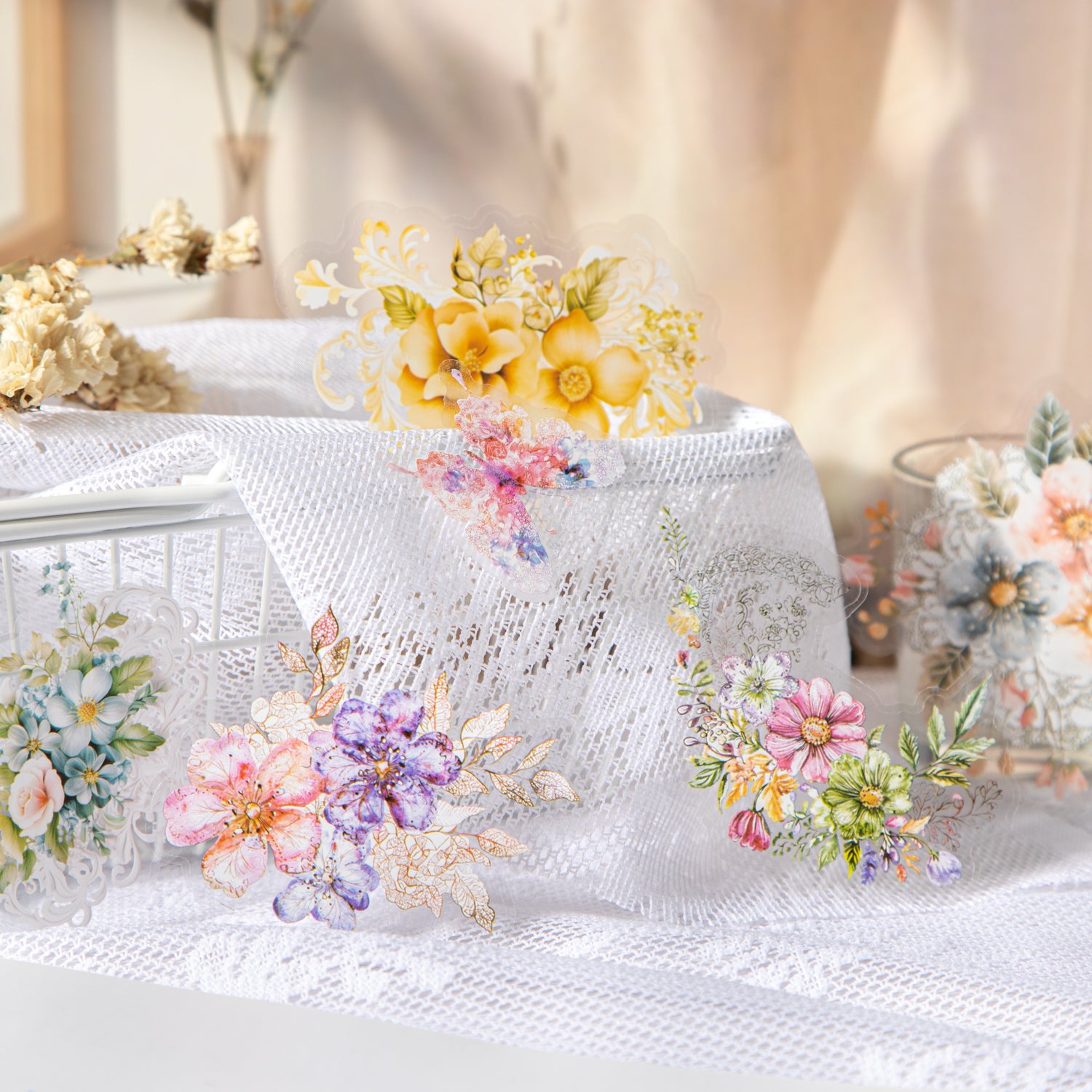 0326 Misty Weaving Flowers Series Sticker -10Pcs each pack