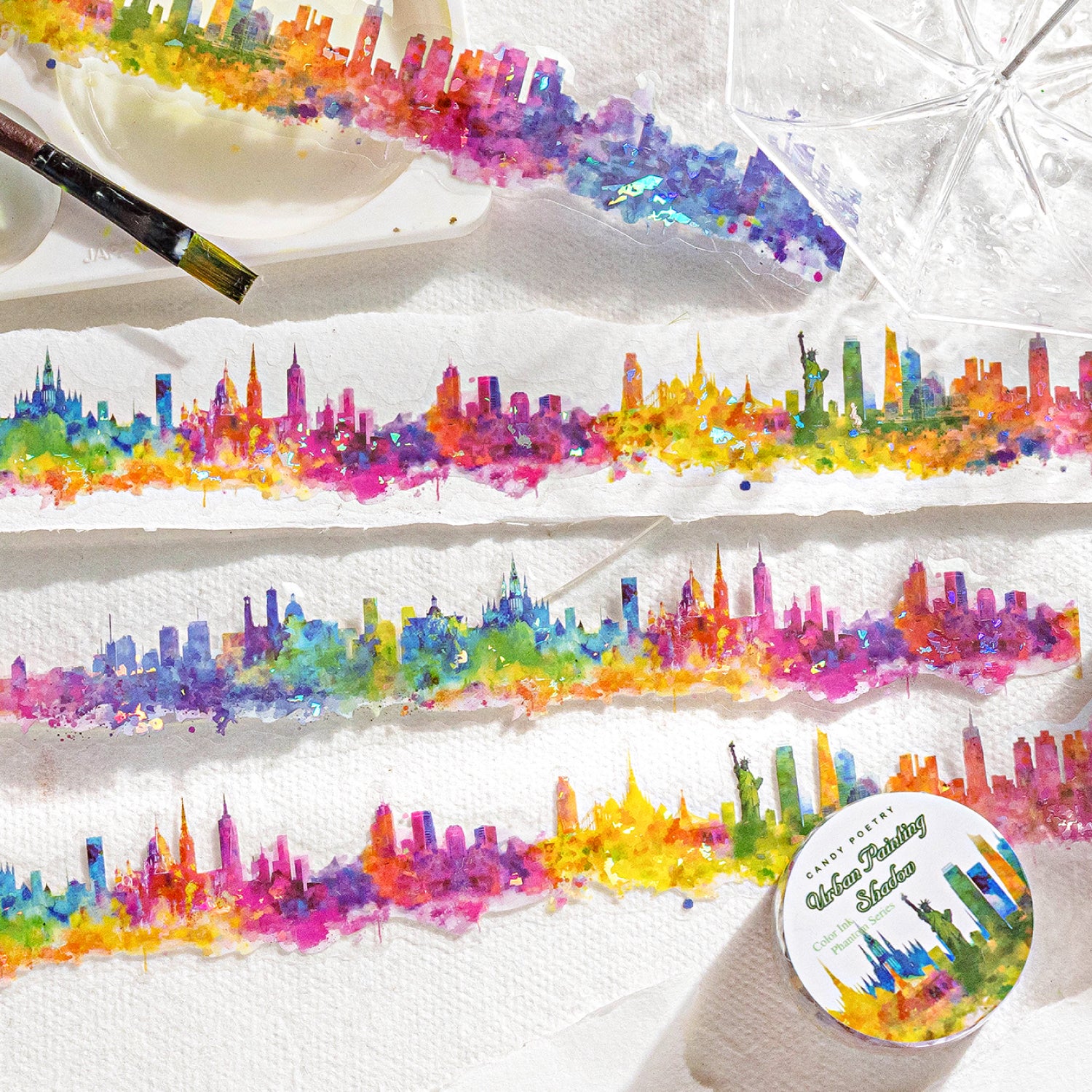 1028 Ice crystal watercolor PET tape -3cm*2m